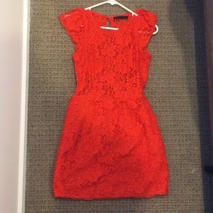 Open back orange dress